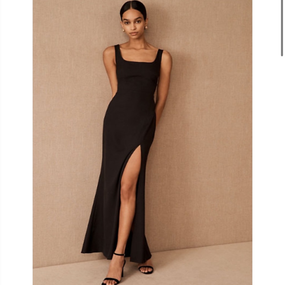 BHLDN Caterina crepe maxi bridesmaid dress